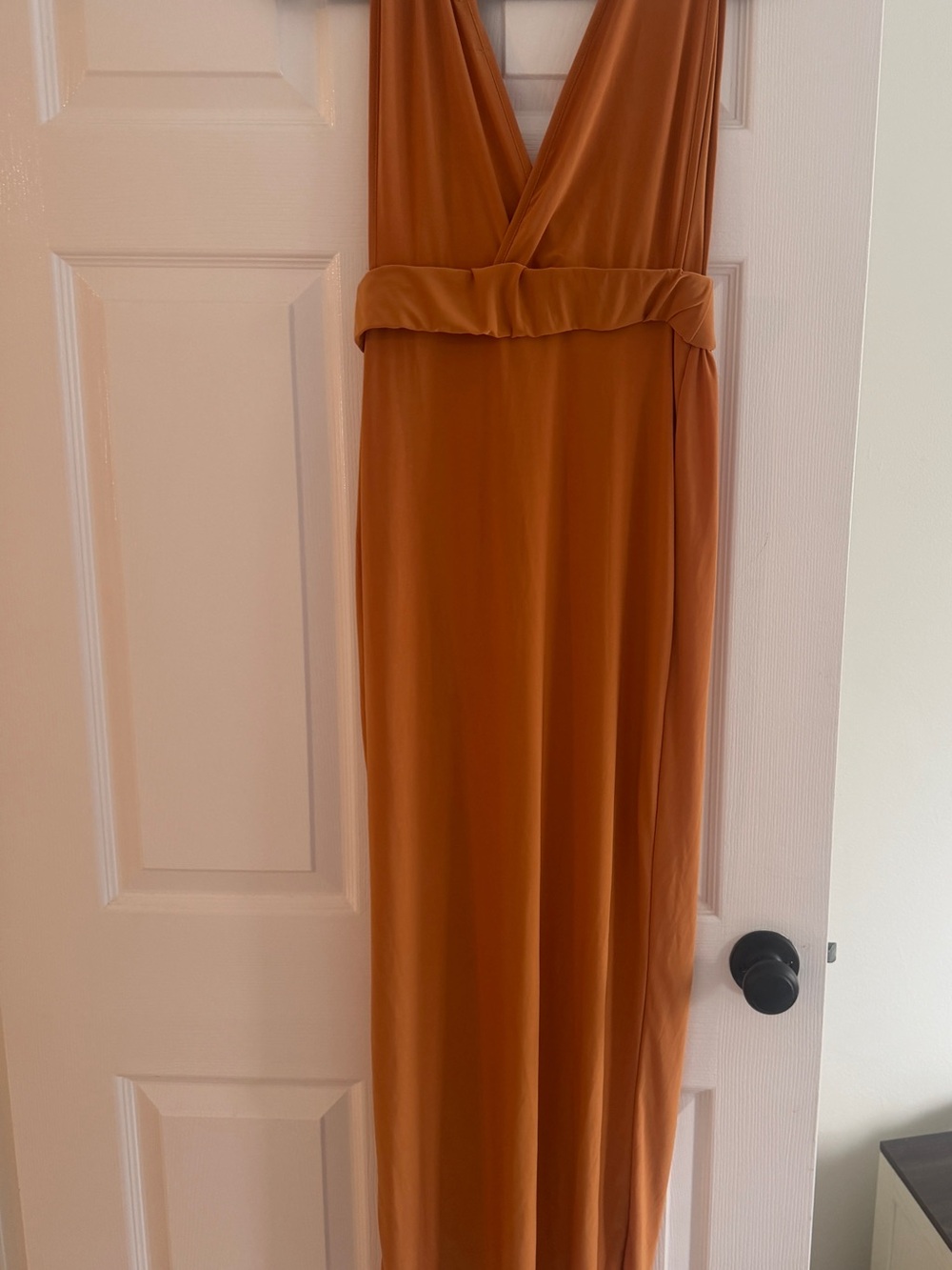Boohoo Rust Orange Sleeveless Wrap Maxi Dress
